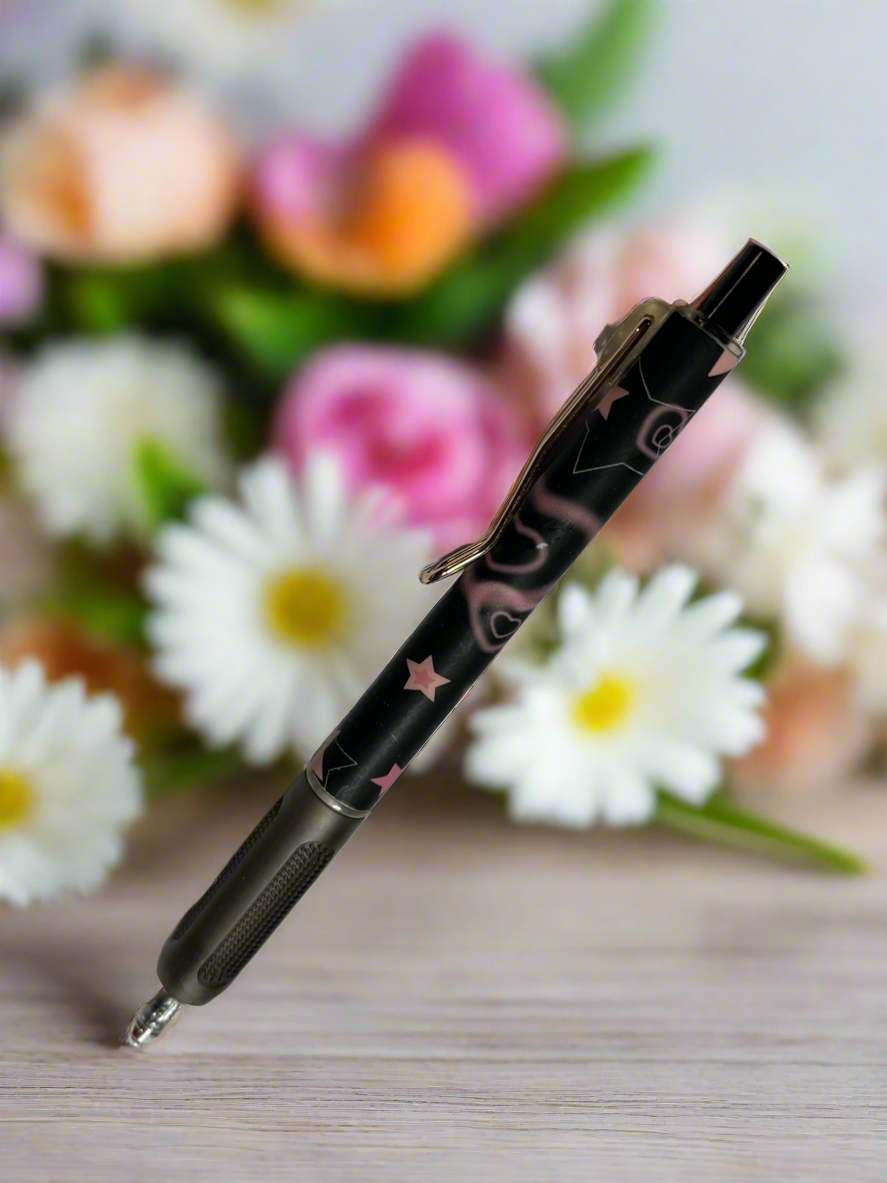 Black Starry Night  Black Grip Gel Pen 0.5mm (refillable)